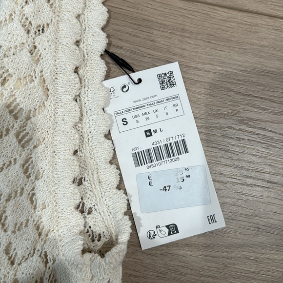 NWT. Zara Crochet mini dress . Size Z - Picture 2 of 3